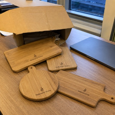 Branded engraved cutting boards with logo