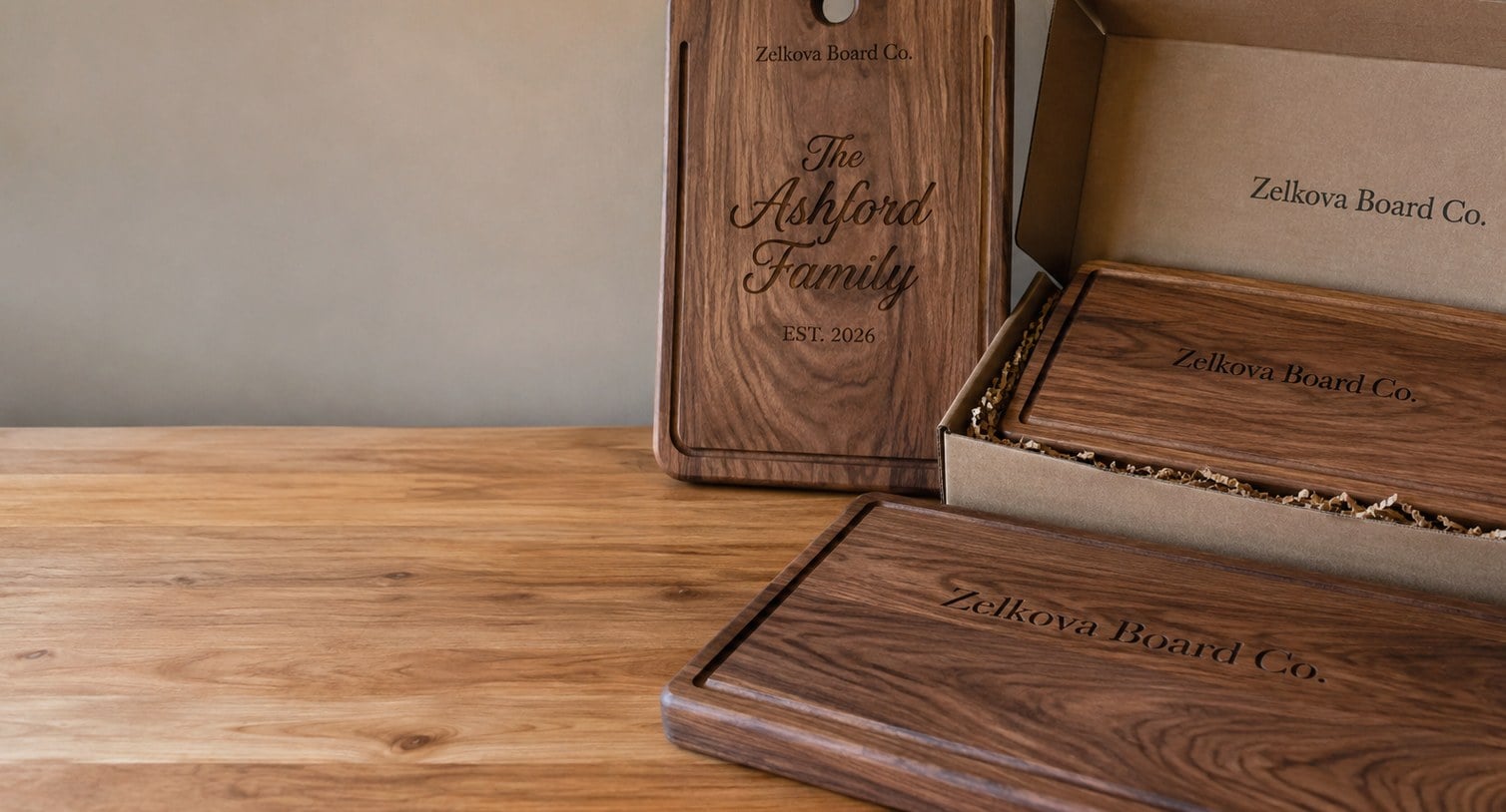 Custom printed engraved cutting boards with logo