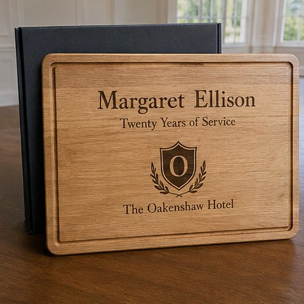 Customized engraved cutting boards for corporate and hr