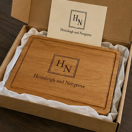 Customized engraved cutting boards for real estate and closings