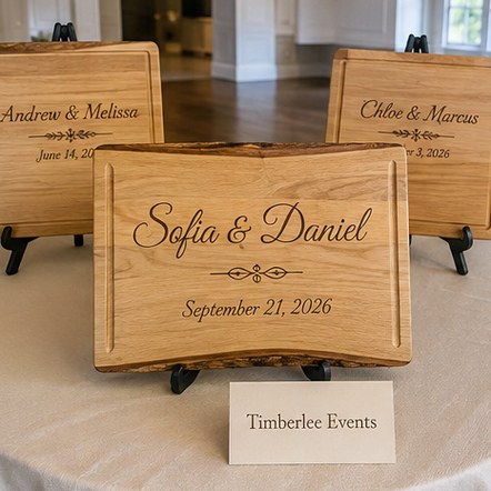 Customized engraved cutting boards for weddings and anniversaries