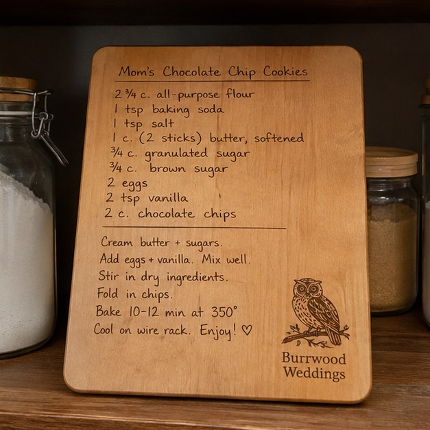 Engraved cutting boards with logo — customer photo